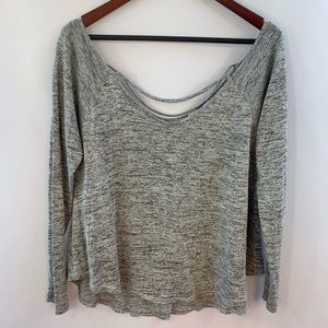 Paper Crane Top Criss Cross Long Sleeve Oversized